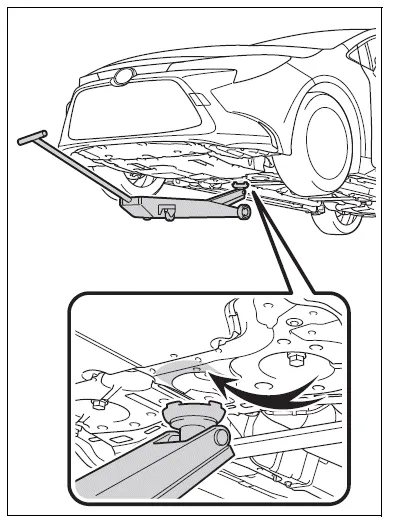 Toyota Corolla E210. Positioning a floor jack