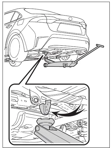 Toyota Corolla E210. Positioning a floor jack