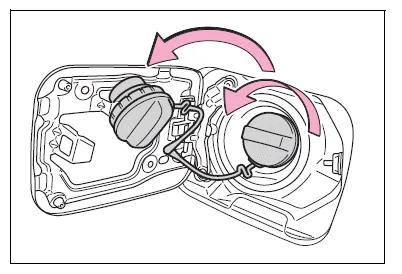 Toyota Corolla E210. Opening the fuel tank cap