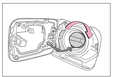 Toyota Corolla E210. Opening the fuel tank cap